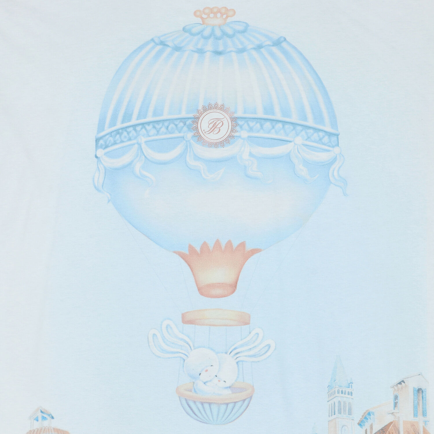 Baby Boys White & Blue Hot Air Balloon Blanket, 1, hi-res